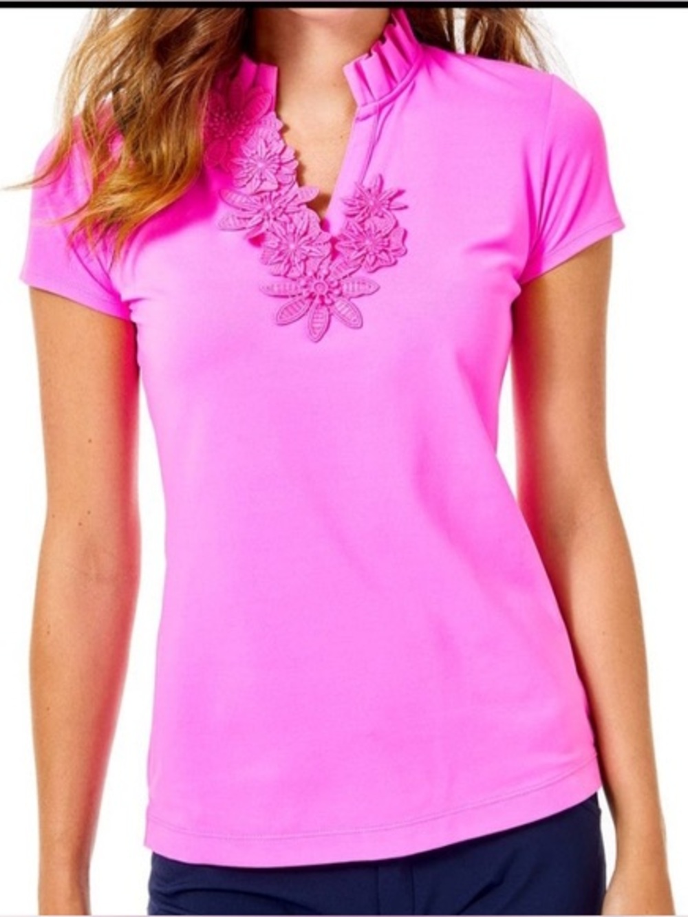 NWT Lilly Pulitzer Frida Flower Polo UPF50+